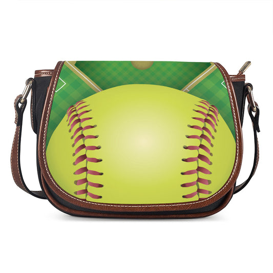 Softball Field And Ball Print Saddle Bag