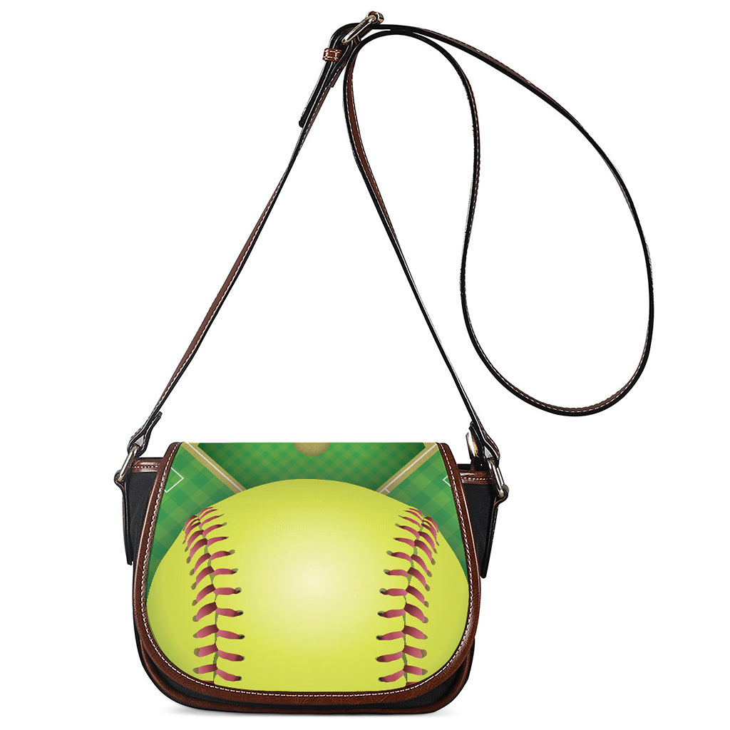 Softball Field And Ball Print Saddle Bag