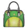 Softball Field And Ball Print Shoulder Handbag