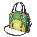 Softball Field And Ball Print Shoulder Handbag