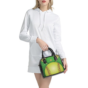 Softball Field And Ball Print Shoulder Handbag