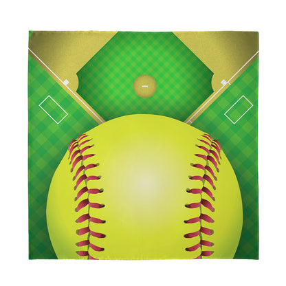 Softball Field And Ball Print Silk Bandana