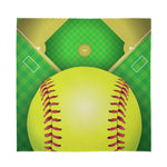 Softball Field And Ball Print Silk Bandana