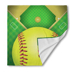 Softball Field And Ball Print Silk Bandana