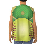 Softball Field And Ball Print Sleeveless Baseball Jersey