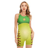 Softball Field And Ball Print Sleeveless One Piece Swimsuit