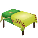 Softball Field And Ball Print Tablecloth