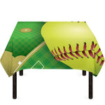 Softball Field And Ball Print Tablecloth