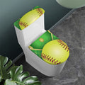 Softball Field And Ball Print Toilet Lid And Tank Cover Set