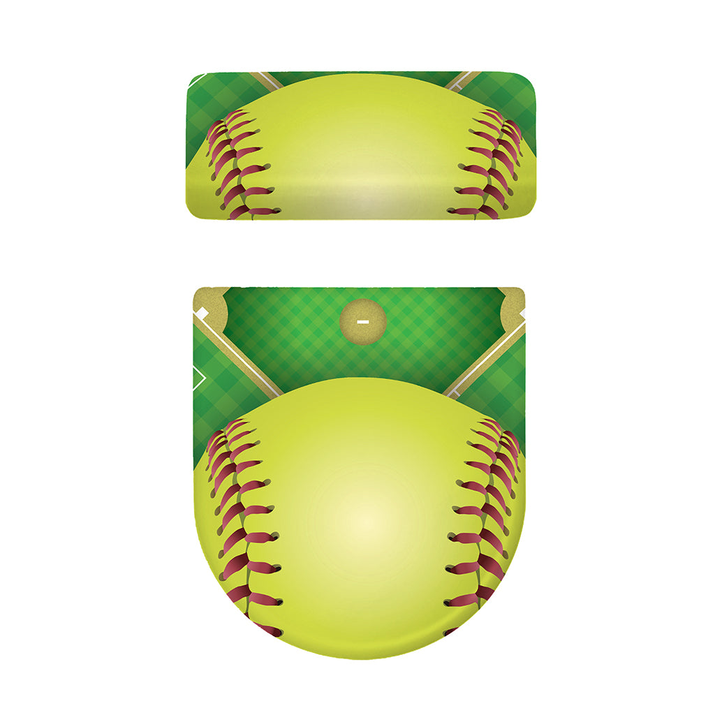 Softball Field And Ball Print Toilet Lid And Tank Cover Set