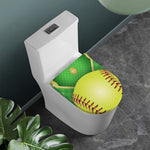 Softball Field And Ball Print Toilet Lid Cover