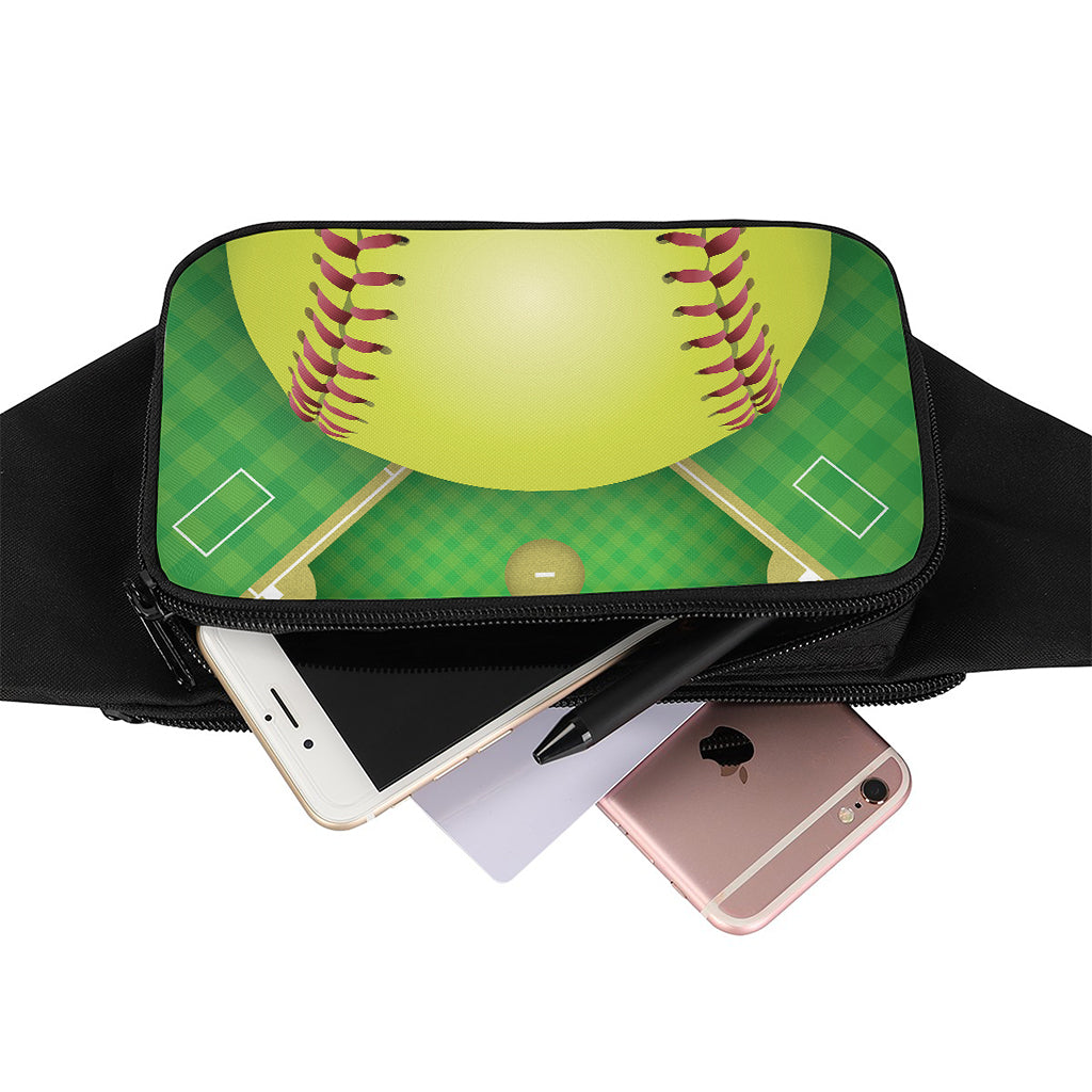 Softball Field And Ball Print Waist Bag