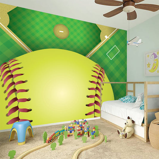 Softball Field And Ball Print Wall Sticker