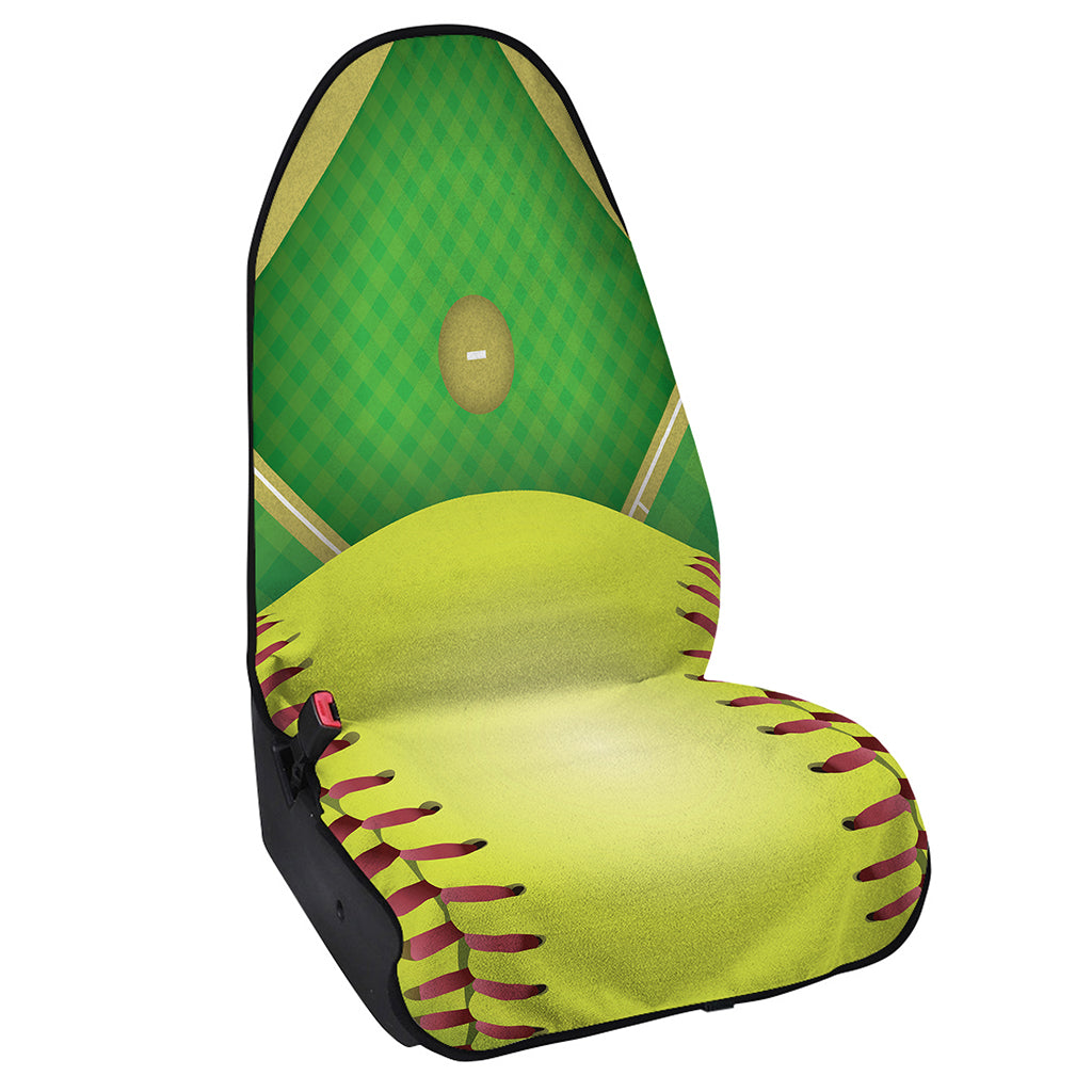Softball Field And Ball Print Waterproof Car Seat Cover