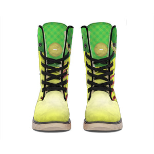 Softball Field And Ball Print Winter Boots