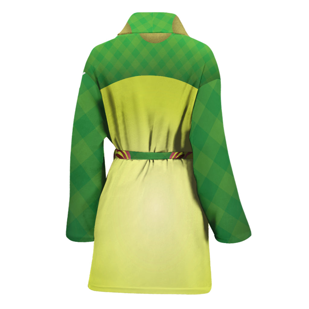 Softball Field And Ball Print Women's Bathrobe