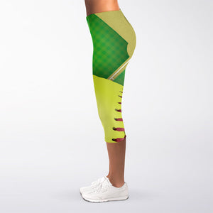 Softball Field And Ball Print Women's Capri Leggings