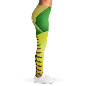 Softball Field And Ball Print Women's Leggings