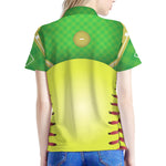 Softball Field And Ball Print Women's Polo Shirt