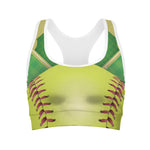 Softball Field And Ball Print Women's Sports Bra