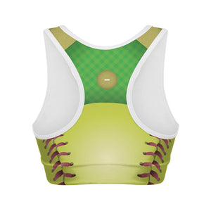 Softball Field And Ball Print Women's Sports Bra