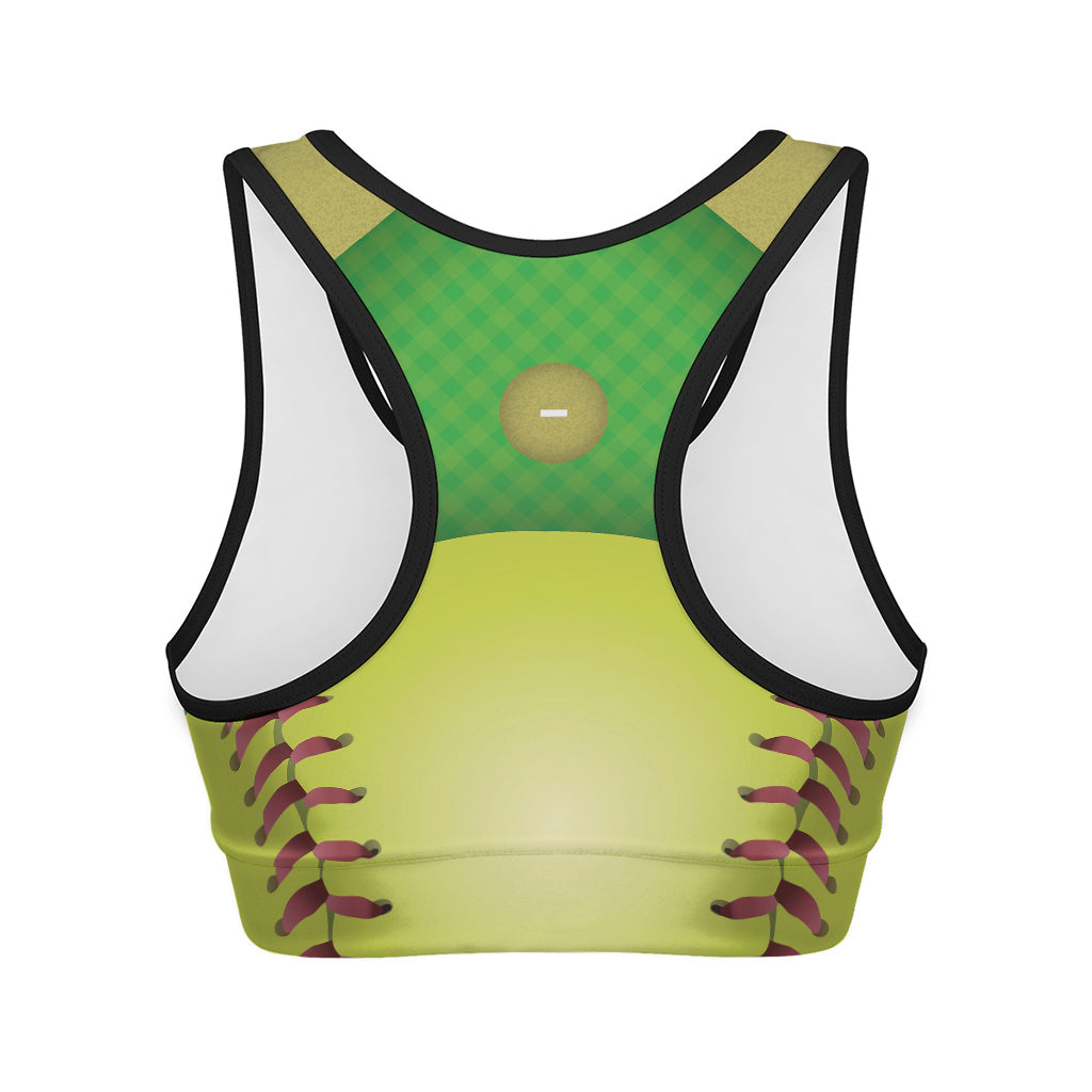 Softball Field And Ball Print Women's Sports Bra