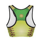 Softball Field And Ball Print Women's Sports Bra