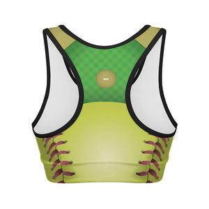 Softball Field And Ball Print Women's Sports Bra