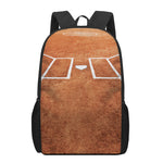 Softball Playing Field Print 17 Inch Backpack