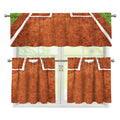 Softball Playing Field Print 3 Piece Kitchen Curtains
