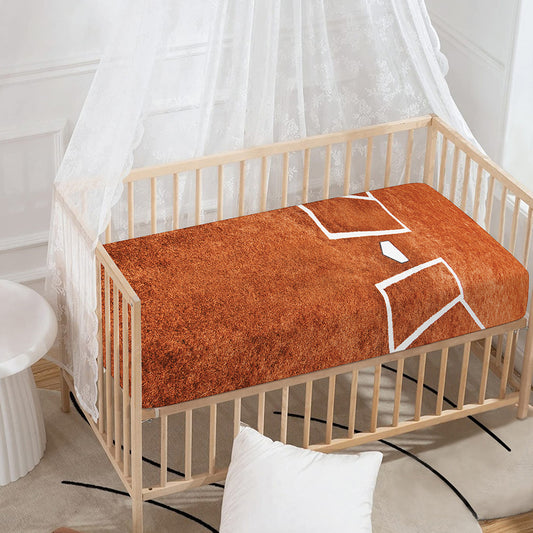Softball Playing Field Print Baby Crib Sheet