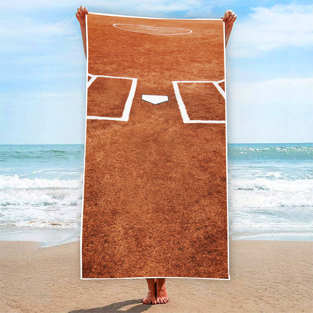 Softball Playing Field Print Beach Towel