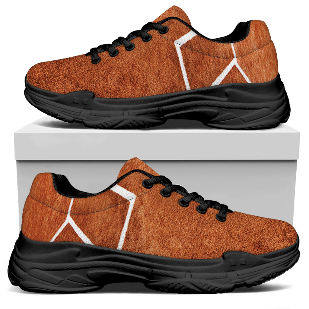 Softball Playing Field Print Black Chunky Shoes