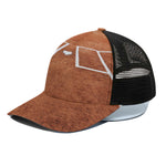 Softball Playing Field Print Black Mesh Trucker Cap