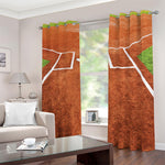 Softball Playing Field Print Blackout Grommet Curtains