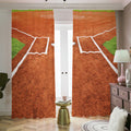 Softball Playing Field Print Dimout Pencil Pleat Curtains
