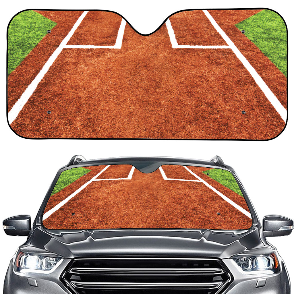 Softball Playing Field Print Car Windshield Sun Shade