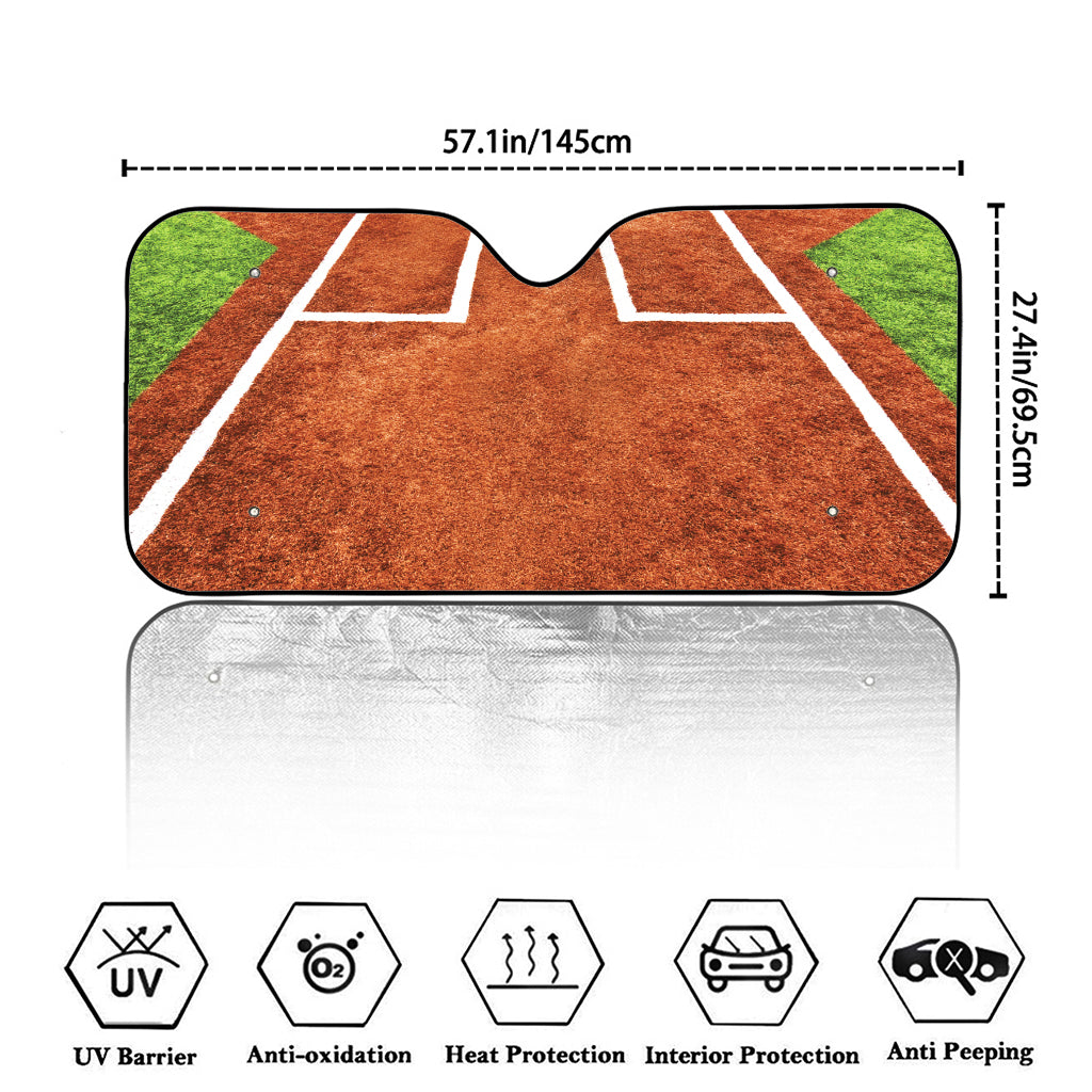 Softball Playing Field Print Car Windshield Sun Shade