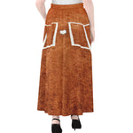 Softball Playing Field Print Chiffon Maxi Skirt