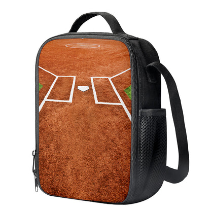 Softball Playing Field Print Crossbody Lunch Bag