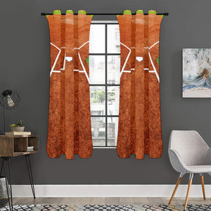 Softball Playing Field Print Curtain