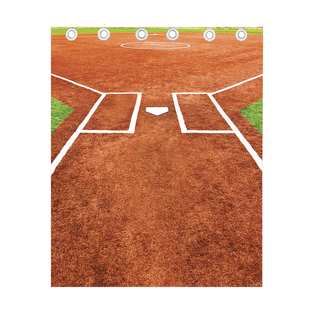 Softball Playing Field Print Curtain