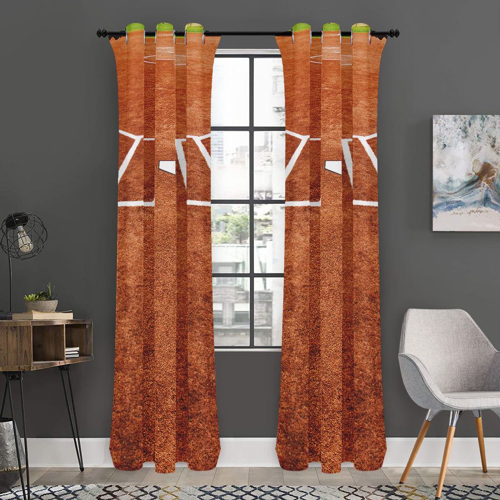 Softball Playing Field Print Curtain