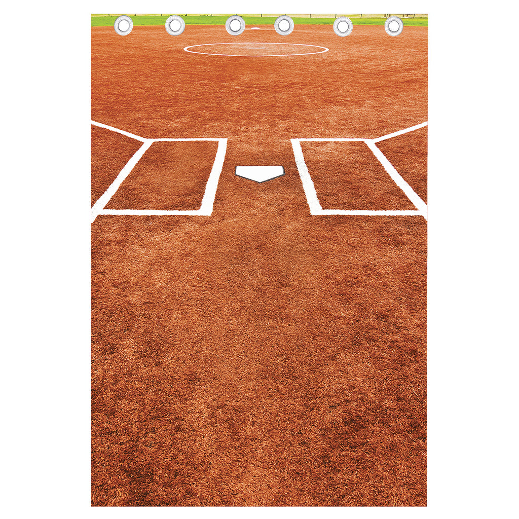 Softball Playing Field Print Curtain