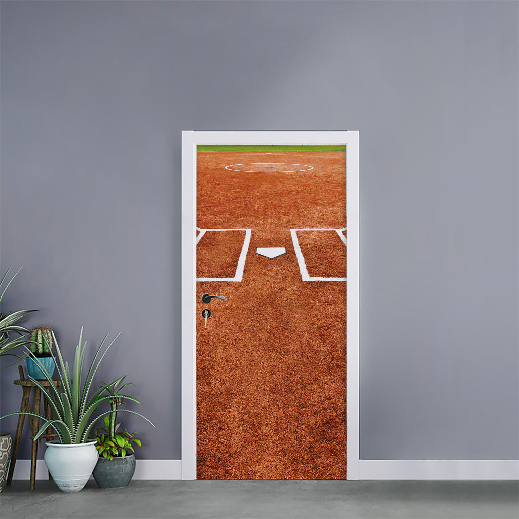 Softball Playing Field Print Door Sticker