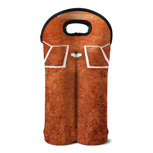 Softball Playing Field Print Double Neoprene Wine Tote