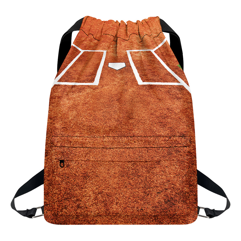 Softball Playing Field Print Drawstring Backpack