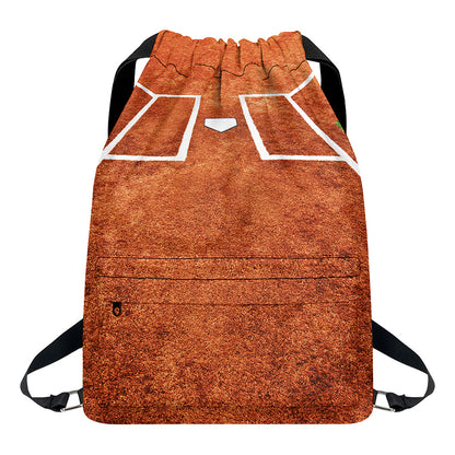 Softball Playing Field Print Drawstring Backpack