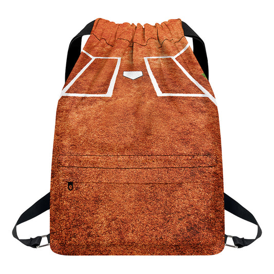 Softball Playing Field Print Drawstring Backpack