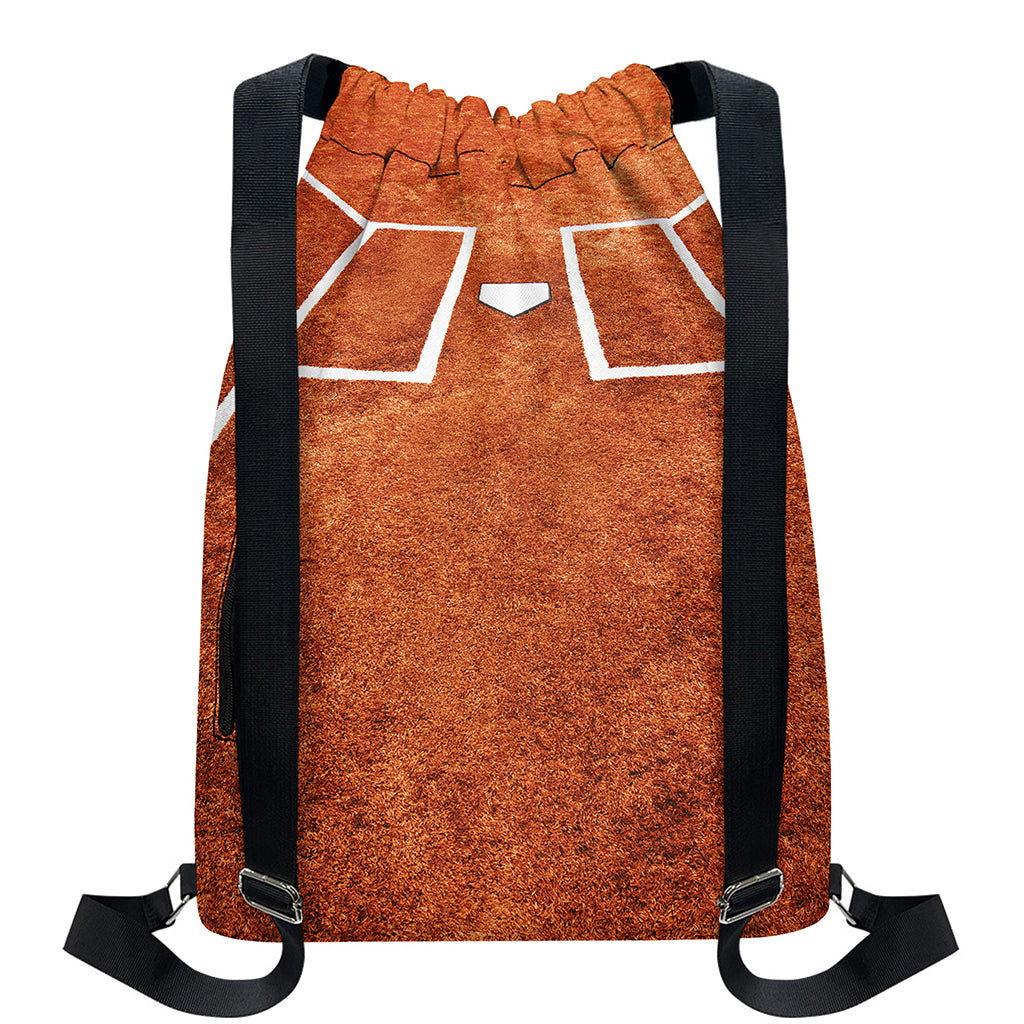 Softball Playing Field Print Drawstring Backpack